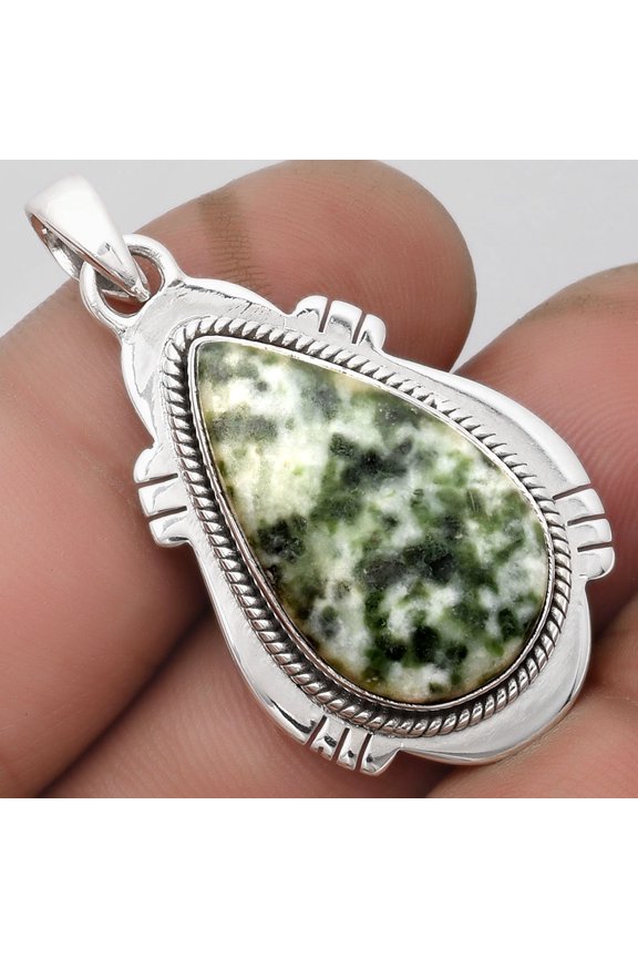 Natural Dioptase 925 Sterling Silver Pendant Jewelry SDP104542