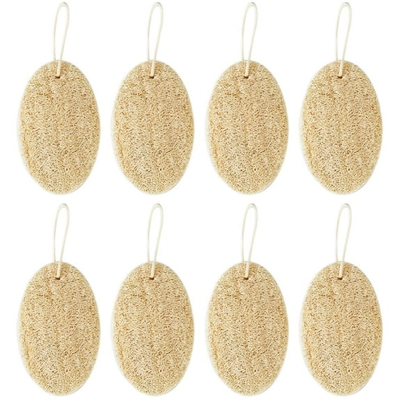 Natural Dish Sponge 8 Pack, Compostable Kitchen Scrubber Scouring Pad, Loofah Plant Based Dishwashing Scrubber, Biodegradable