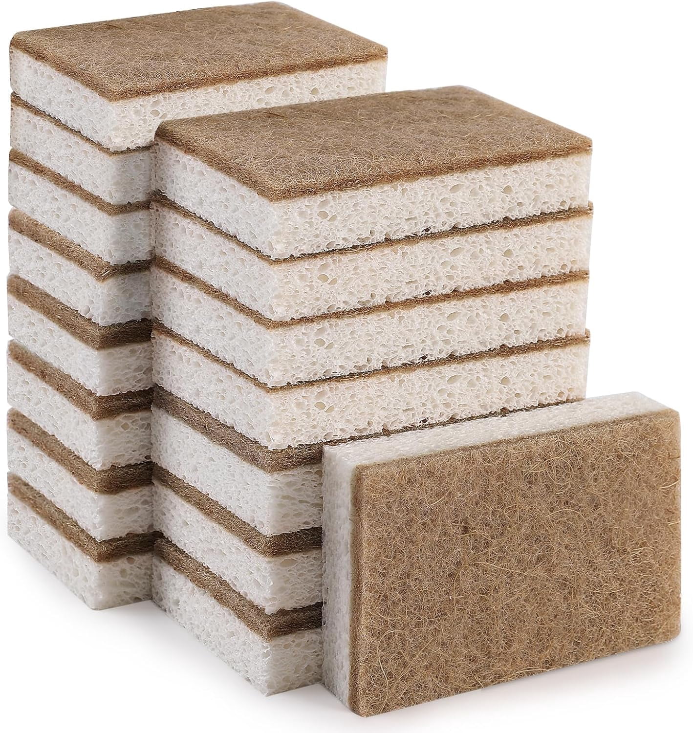 Kicthen Clean Signs Natural Dish Sponges 16 Pack - Biodegradable Sponge Kitchen Compostable ...