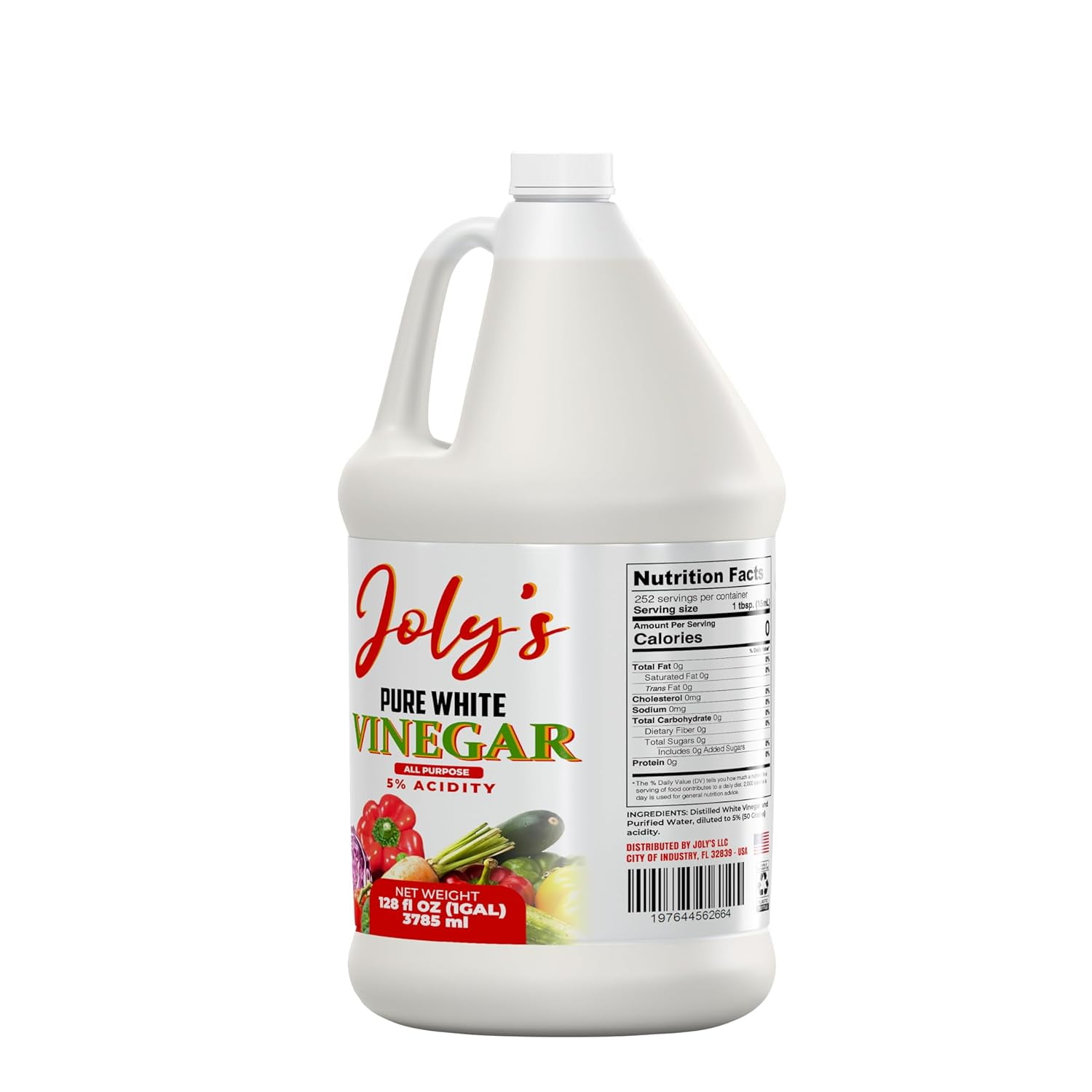  Natural Distilled White Vinegar, 1 Gallon (128 oz) 5 Acidity