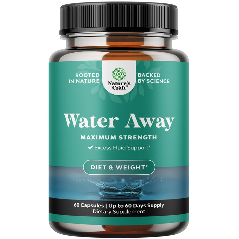 Natural Diuretic Water Pills Reduce Excess Water for Weight Loss Nature s Craft Water Away 60ct Vitamin B6 Dandelion Root Pure Green Tea