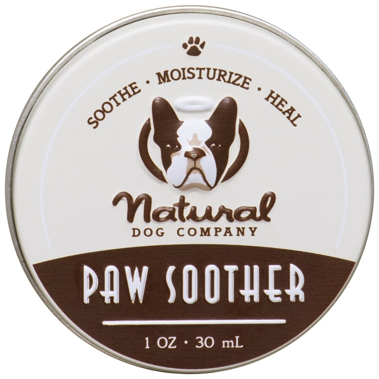 Natural Dog Company Paw Soother (1oz / 30mL Tin), Natural, Organic,  Healing Paw Balm for Pets, Soother for Dry, Cracked, and Rough Paws