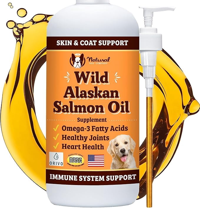 View of Natural Dog Company Wild Alaskan Salmon Oil Formula with Omega 3 Fish ...