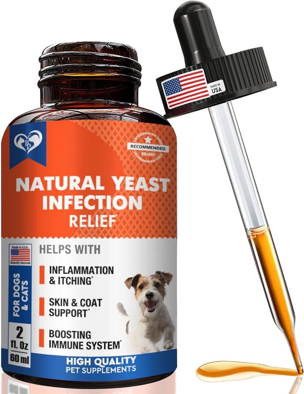 Natural Dog Yeast Infection Anti Itch Treatment Itchy Ears, Skin