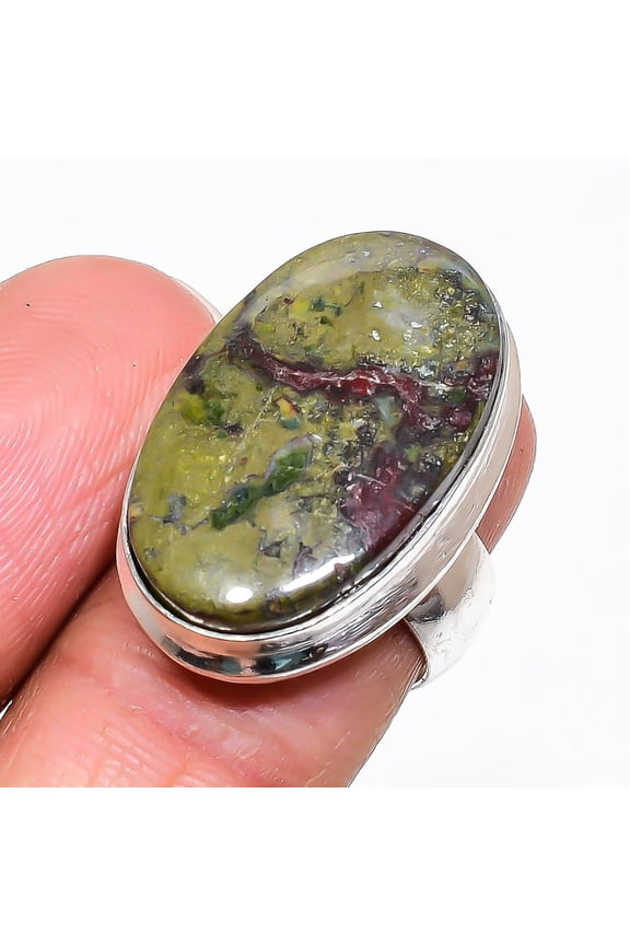 Natural Dragon Blood Gemstone 925 Sterling Silver Jewelry Ring Size 6