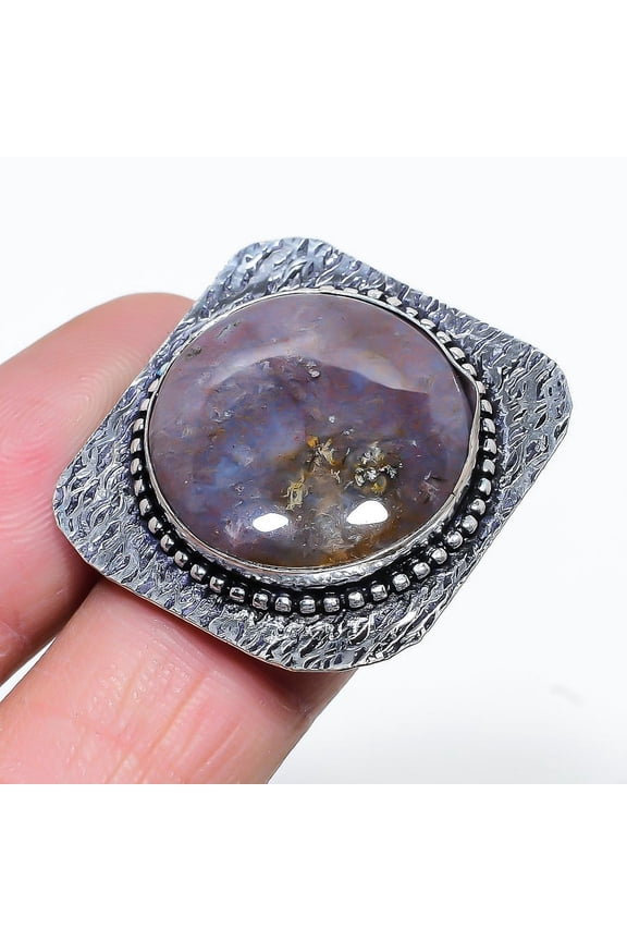 Natural Dragon Blood Gemstone Handmade 925 Sterling Silver Ring Size 7
