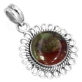 thumbnail image 1 of Natural Dragon Blood Jasper Pendant 925 Sterling Silver Handmade Jewelry, 1 of 4