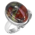 thumbnail image 1 of Natural Dragon Blood Jasper Women Jewelry 925 Sterling Silver Ring, 1 of 6