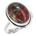 thumbnail image 1 of Natural Dragon Blood Jasper Women Jewelry 925 Sterling Silver Ring, 1 of 6