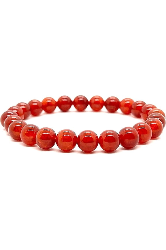 Natural Dragon Fire Agate 8mm Round Shape Smooth Cut Beads Stretchable Bracelet for Men & Women.