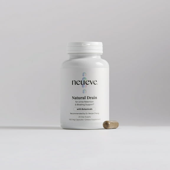 NeuEve Natural Drain Urine Retention & Bloating Supplement with Uva Ursi, Dandelion, Juniper, 100 Capsules