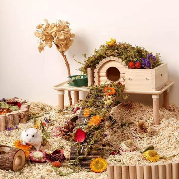 Natural Dried Flower Hamster Forage Bedding Cage Accessory for Control and Small Animal Enrichment