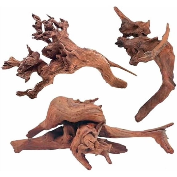 Natural Driftwood Aquarium Decor, 7-11 Inch Large Pieces for Fish Tank, Reptile Accessories, 3-Pack