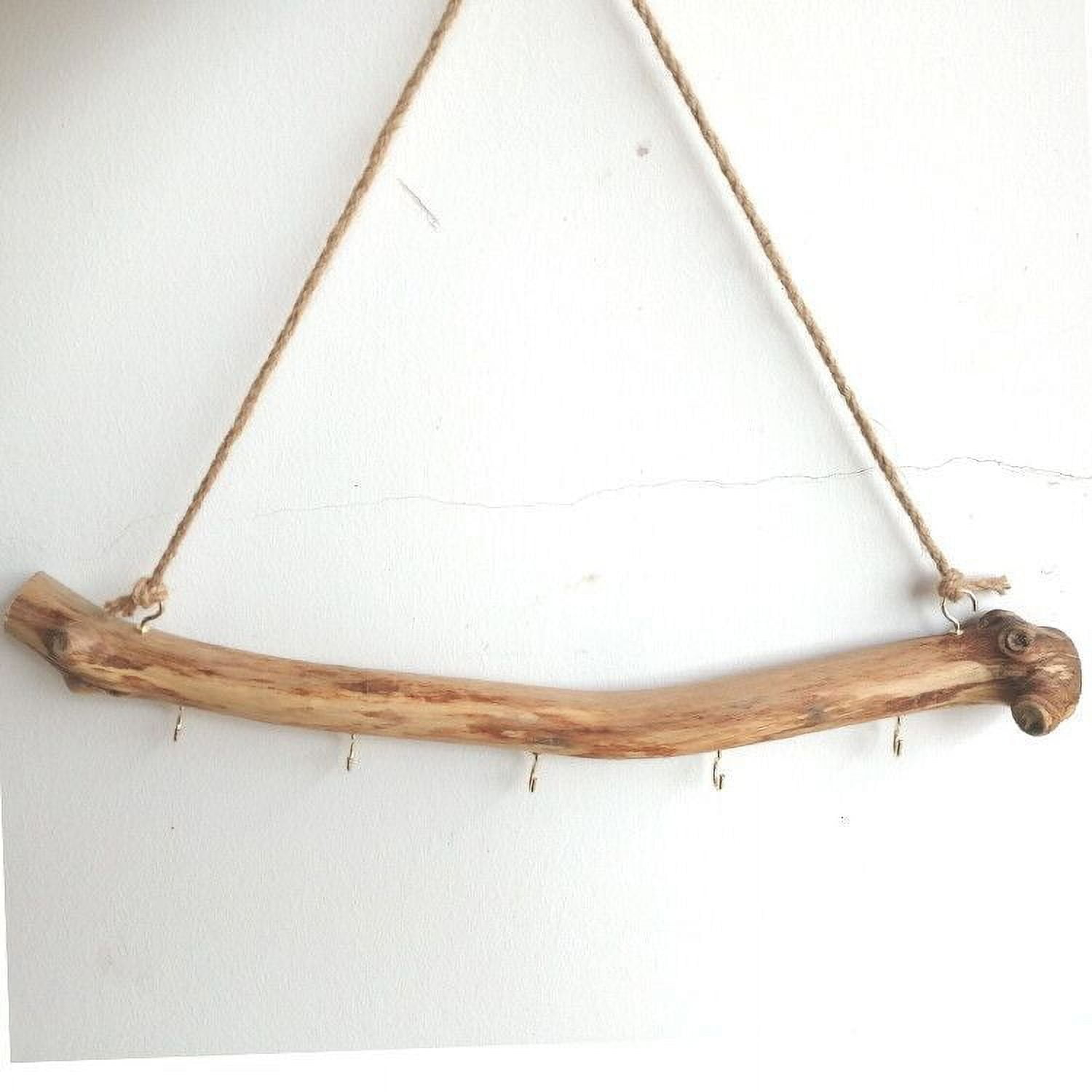 Natural Driftwood Wall Decorations with Hook Each one is different Hanging  Real Wood Wall Organizer Rack Ornament for Home Door