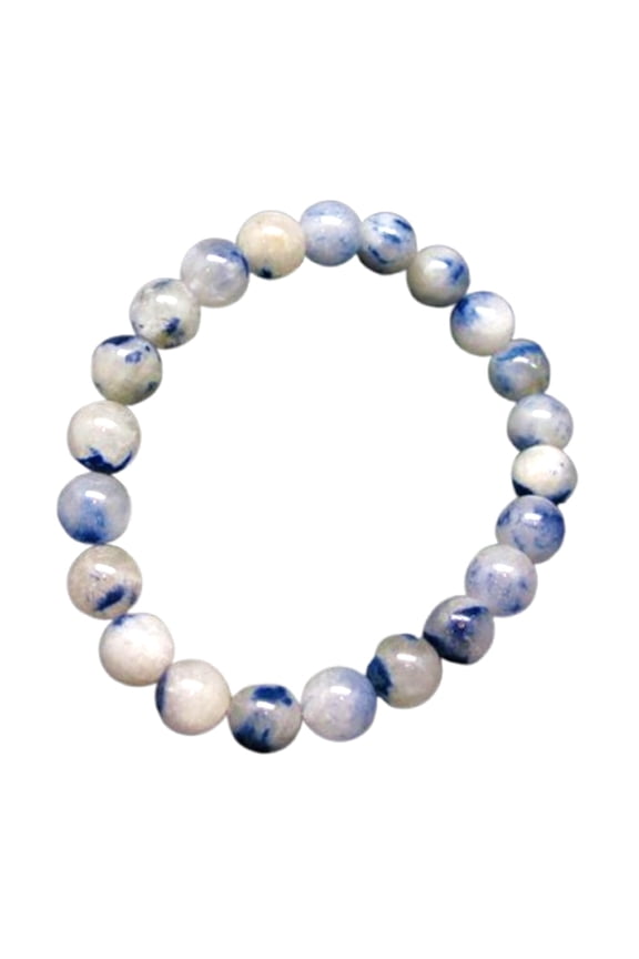 Natural Dumortierite 10mm Round Shape Smooth Cut Beads Stretchable Bracelet For Men & Women. Unisex Bracelet