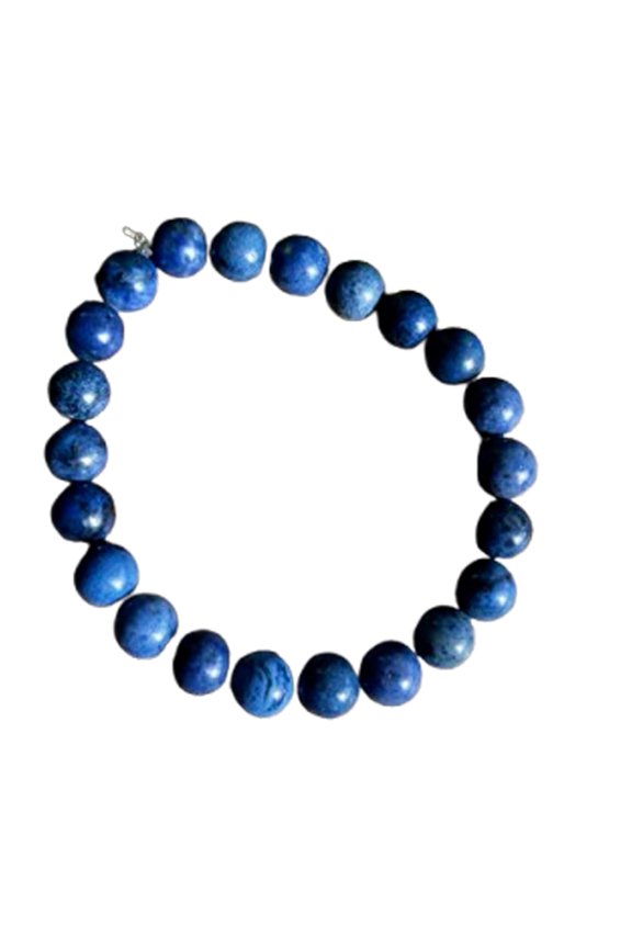 Natural Dumortierite 8mm Round Shape Smooth Cut Beads Stretchable Bracelet For Men & Women. Unisex Bracelet