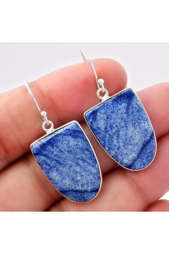 Natural Dumortierite Quartz 925 Sterling Silver Earrings Jewelry E-1001 SDE88036