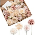 Natural Dusty Rose Artificial Flowers Combo for DIY Wedding Bouquets
