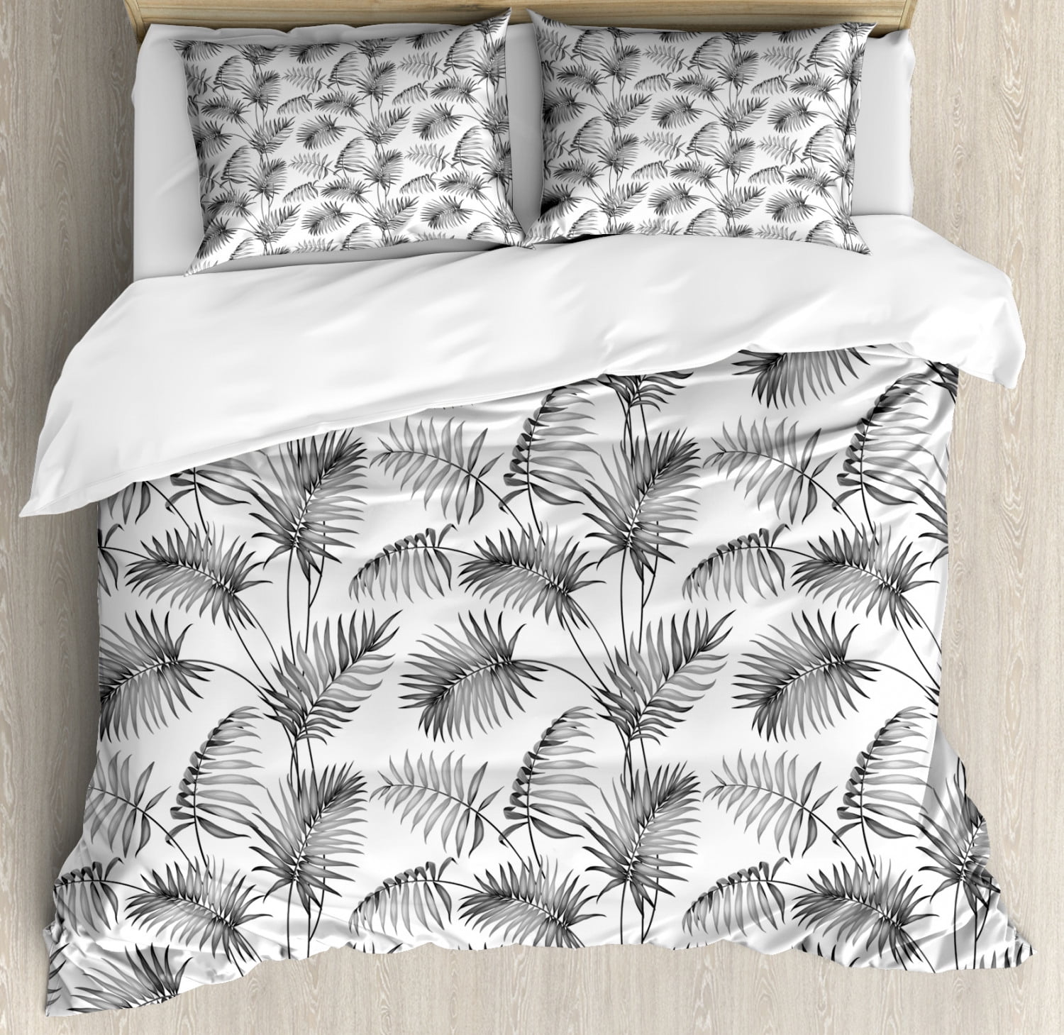 Neon Tropical Palm Leaves Hawaiian Pattern Print Duvet Cover Bedding Set main image 0