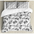 thumbnail image 1 of Natural Duvet Cover Set, Palm Leaves Island Tropical Floral Botanic Tree Natural Sketchy Print Image, Decorative 3 Piece Bedding Set with 2 Pillow Shams, Queen Size, Dimgrey and White, by Ambesonne, 1 of 3