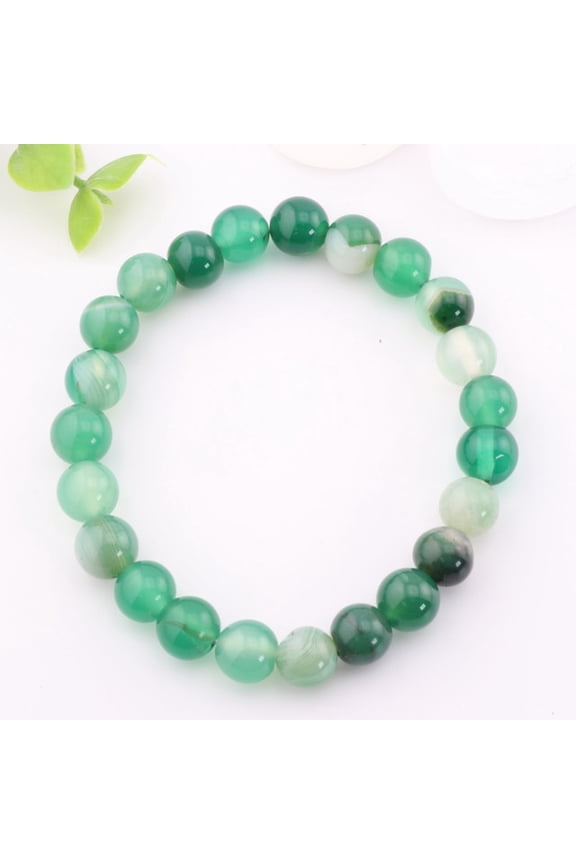 Natural Dyed Agate Bead Bracelet - Metal-Free, 8mm - Earthy Agate Jewelry | Stone Beads Bracelet | Focus on Heart Chakra | Stunning Gem Patterns Tones | Step into a world where style meets t