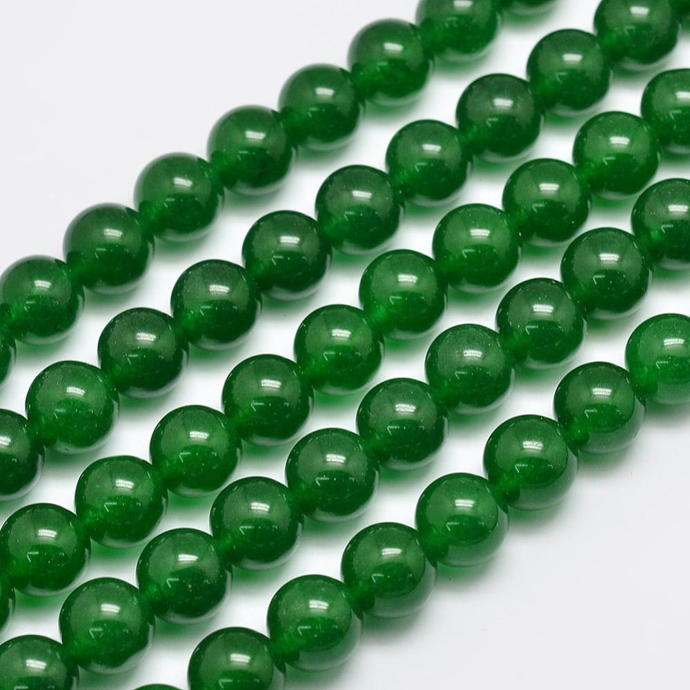 Natural & Dyed Malaysia Jade Bead Strands Round Green 10mm Hole: 1.0mm 38pcs/strand 15 inch