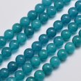 thumbnail image 1 of Natural & Dyed Malaysia Jade Bead Strands Round Teal 8mm Hole: 1.0mm about 50pcs/strand 15 inch, 1 of 2