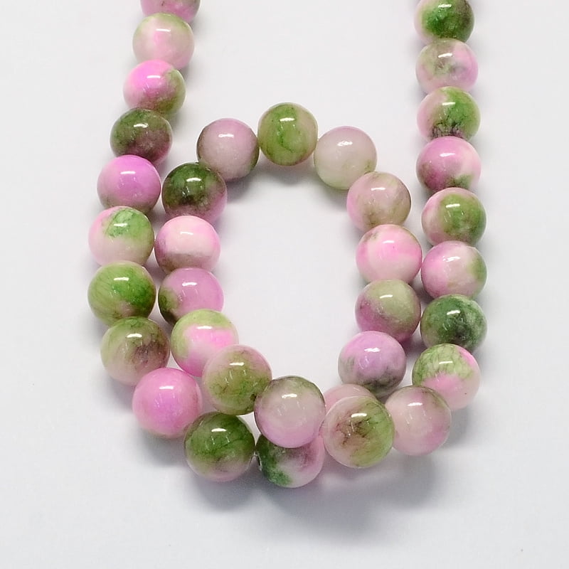 Natural Dyed Persian Jade Gemstone Bead Strands Round Sea Green 6mm Hole: 1mm 66pcs/strand 15.7 inch