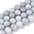 thumbnail image 1 of Natural Dyed Yellow Jade Beads Strands Round Light Steel Blue 10.5mm Hole: 1mm 40pcs/strand 15.94 inch(40.5cm) diy, 1 of 3