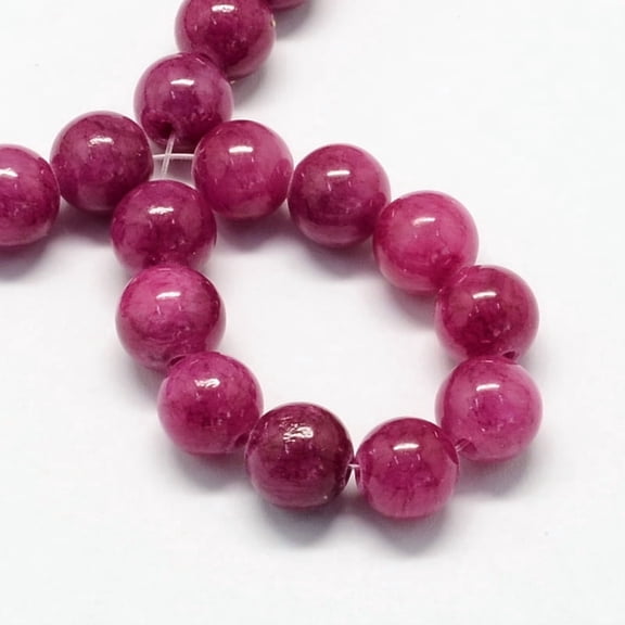 Natural Dyed Yellow Jade Gemstone Bead Strands Round Camellia 10mm Hole: 1mm 40pcs/strand 15.7 inch