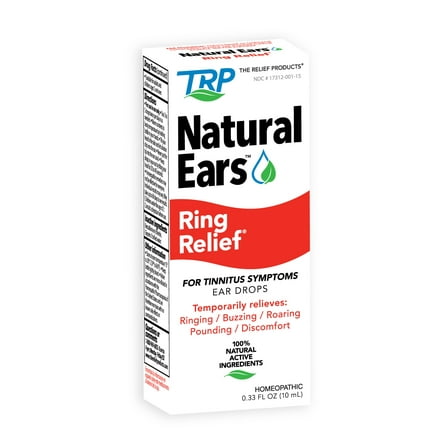 The Relief Products, Natural Ears, Ring Relief Ear Drops, Tinnitus Symptoms such as Ear Ringing, 1 Count, 0.33 fl oz