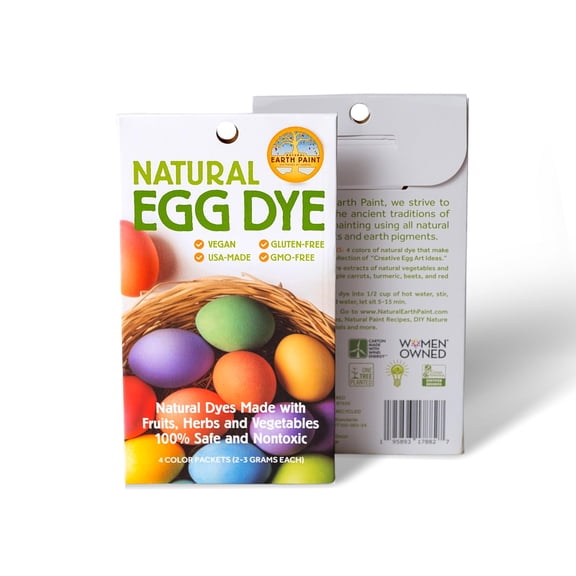 Natural Earth Paint Egg GGA1 Dye Kit - Eco-Friendly, Non-Toxic Easter Egg Coloring for Kids & Adults - 4 Food-Safe Dyes, No Boiling Needed, Mixable Colors, Vegan & Sustainable