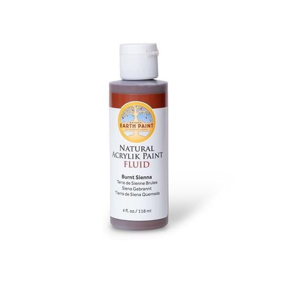 Natural Earth Paint Natural Fluid Acrylik Paint, 4 oz, Burnt Sienna