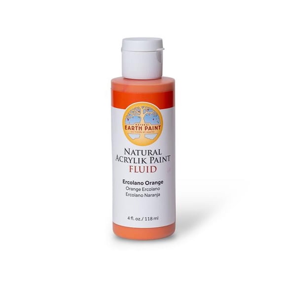 Natural Earth Paint Natural Fluid Acrylik Paint, 4 oz, Ercolano Orange