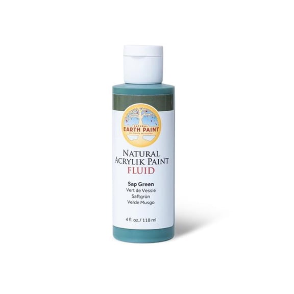 Natural Earth Paint Natural Fluid Acrylik Paint, 4 oz, Sap Green
