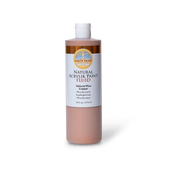 Natural Earth Paint Natural Fluid Acrylik Paint, 16 oz, Copper Mica
