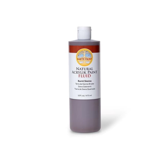 Natural Earth Paint Natural Fluid Acrylik Paint, 16 oz, Raw Sienna