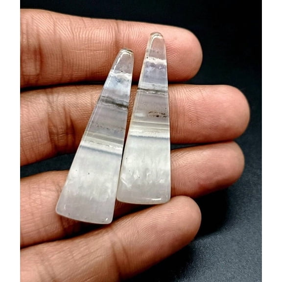 Natural Earthmine Fine Quality Black Botswana Agate Free Size Gemstone Pair, Best For Making Earrings And Healing Work