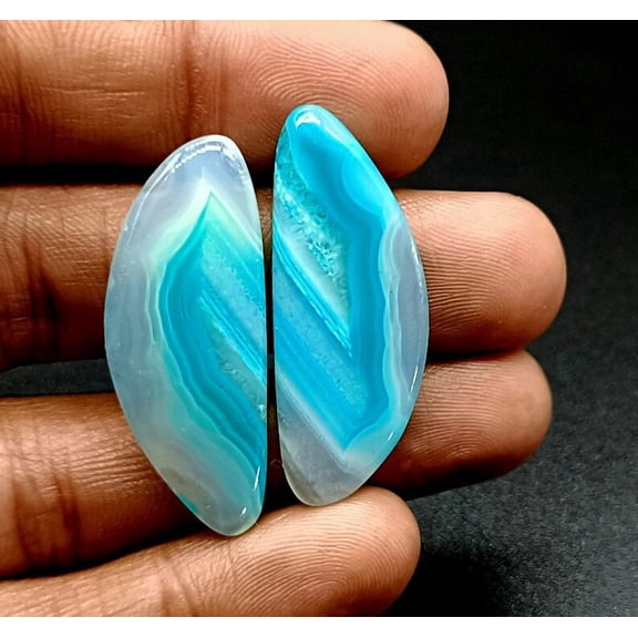 Natural Earthmine Fine Quality Green Botswana Agate Free Size Gemstone Pair, Best For Making Earrings And Healing Work