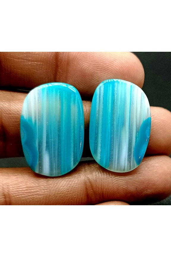 Natural Earthmine Fine Quality Green Botswana Agate Free Size Gemstone Pair, Best For Making Earrings And Healing Work