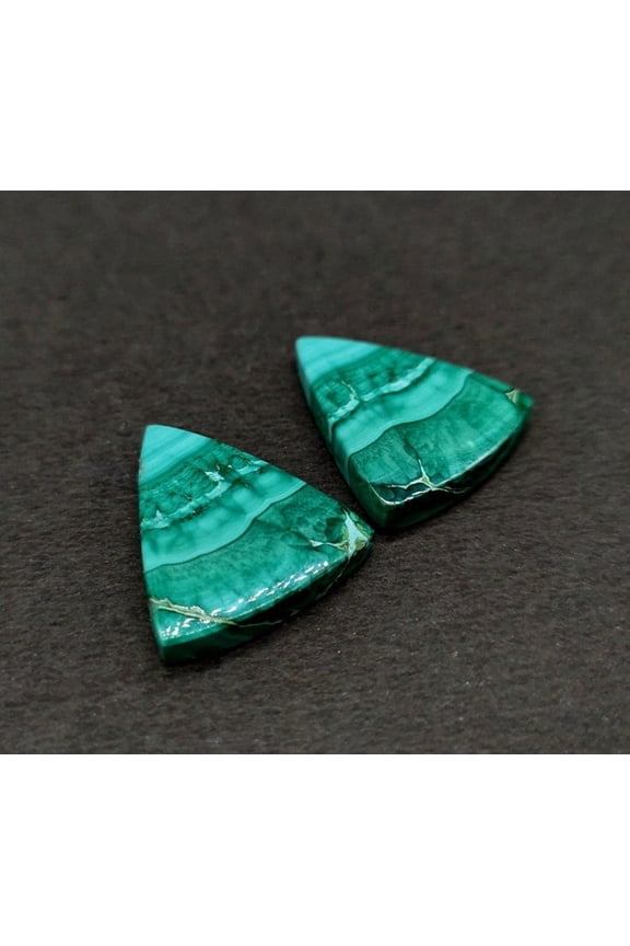 Natural Earthmine Fine Quality Malachite Free Size Cabochon Gemstone Pair. Best For Making Earrings And Healing Work