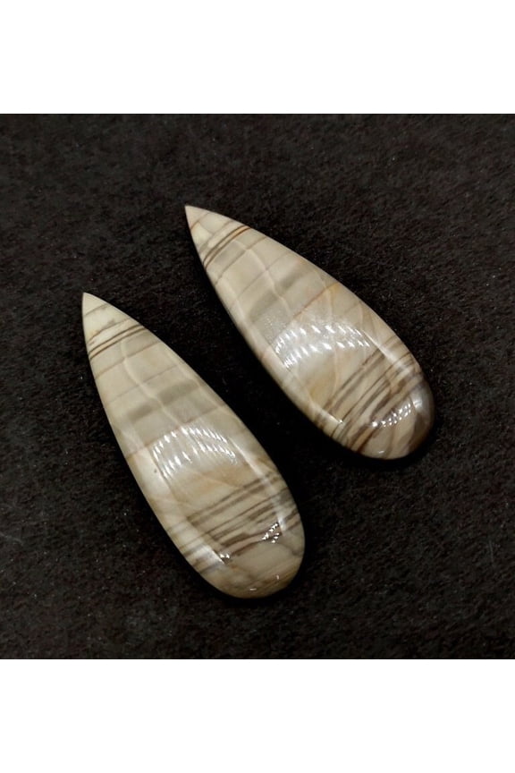 Natural Earthmine Fine Quality Ocean Jasper Free Size Cabochon Gemstone Pair. Best For Making Earrings And Healing Work