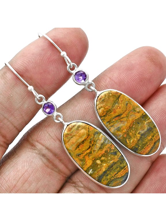 Natural Eclipse & Amethyst 925 Sterling Silver Earrings Jewelry E-1002 SDE88690