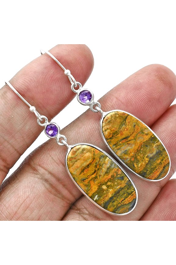 Natural Eclipse & Amethyst 925 Sterling Silver Earrings Jewelry E-1002 SDE88690