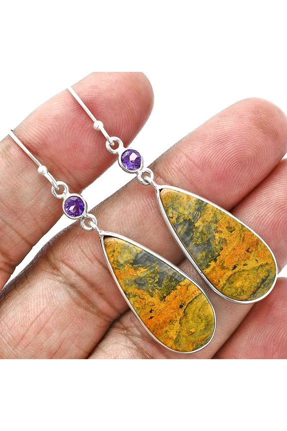 Natural Eclipse & Amethyst 925 Sterling Silver Earrings Jewelry E-1002 SDE88692