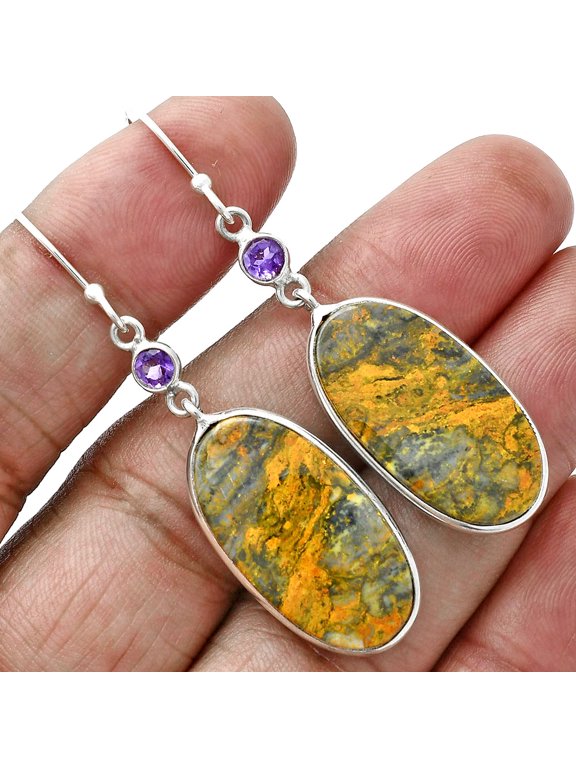 Natural Eclipse & Amethyst 925 Sterling Silver Earrings Jewelry E-1002 SDE88694
