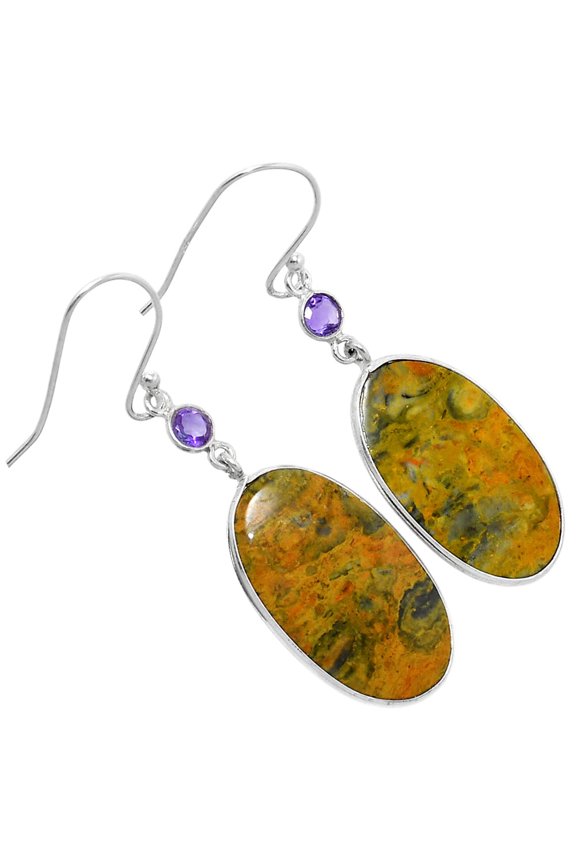 Natural Eclipse & Amethyst 925 Sterling Silver Earrings Jewelry E-1002 SDE89775