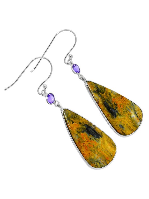 Natural Eclipse & Amethyst 925 Sterling Silver Earrings Jewelry E-1002 SDE89792