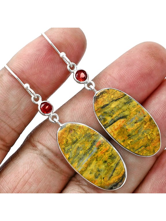 Natural Eclipse & Garnet 925 Sterling Silver Earrings Jewelry E-1002 SDE88739