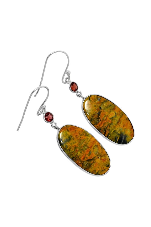 Natural Eclipse & Garnet 925 Sterling Silver Earrings Jewelry E-1002 SDE89830